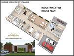 INDUSTRIAL STYLE House Plan / Modern Large Family Home / 3 Living Areas / Home Studio/ Double Garage: This is our full architectural set of concept plans