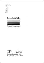 QUICKSORT (Outstanding Dissertations in the Computer Sciences)