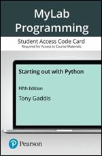 MyLab Programming with Pearson eText Access Card for Starting out with Python Ed 5
