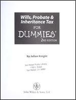 Wills, Probate, and Inheritance Tax For Dummies, 2nd UK Edition Ed 2
