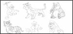 Animal Character Drawing with Pencil (Tiger, Panda, Bear, Monkey, Gorilla, Raccoon and Lion)